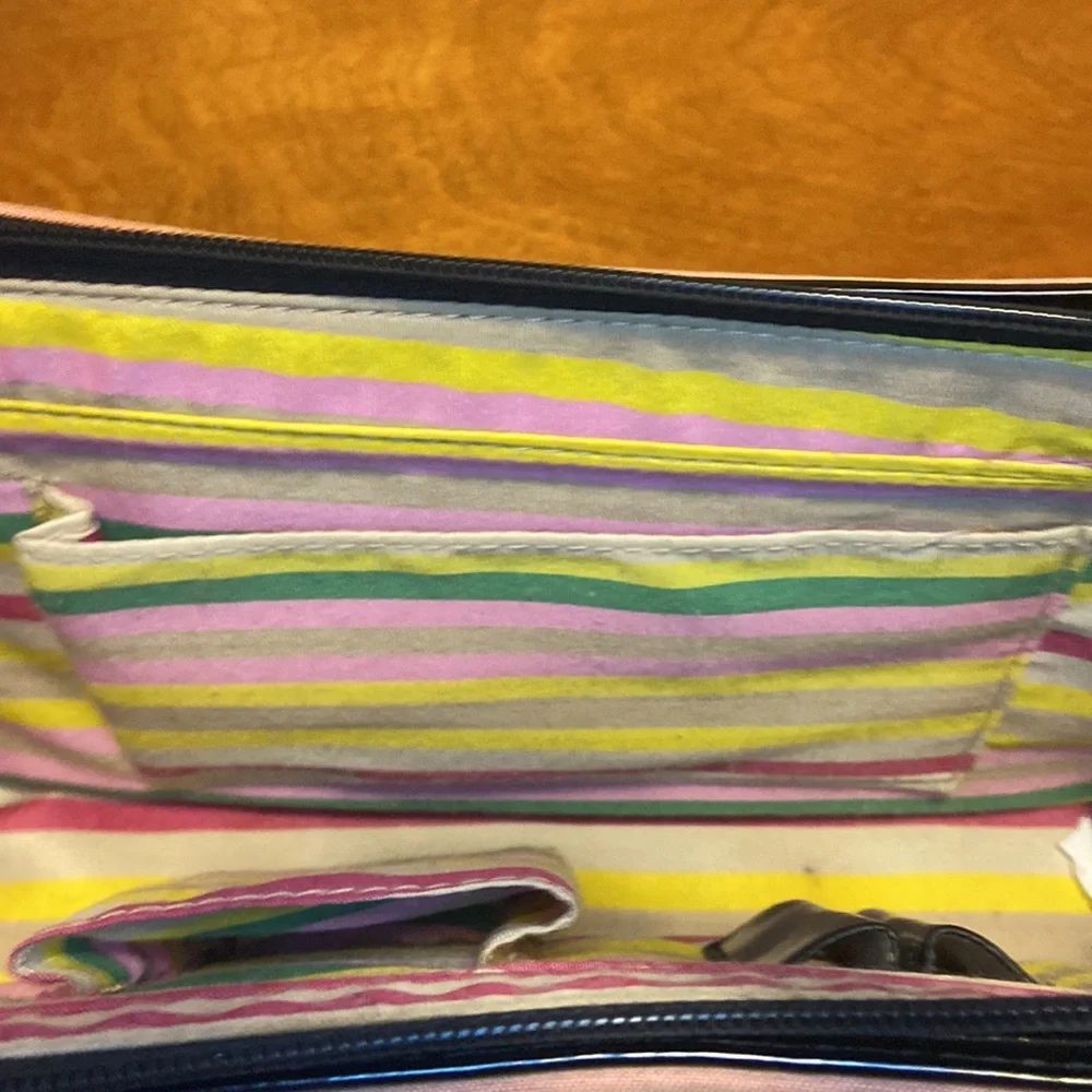 Vintage Kate Spade leather & clothe shoulder purse clutch bag